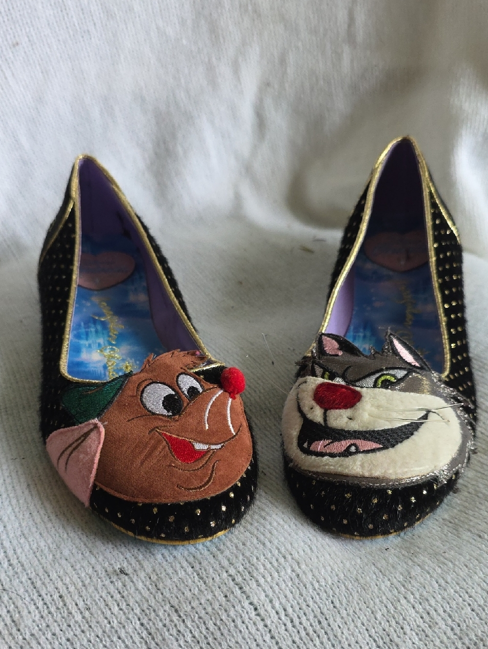 Irregular Choice Black Velvet With GUS AND Lucifer  Size 9. NWO Box